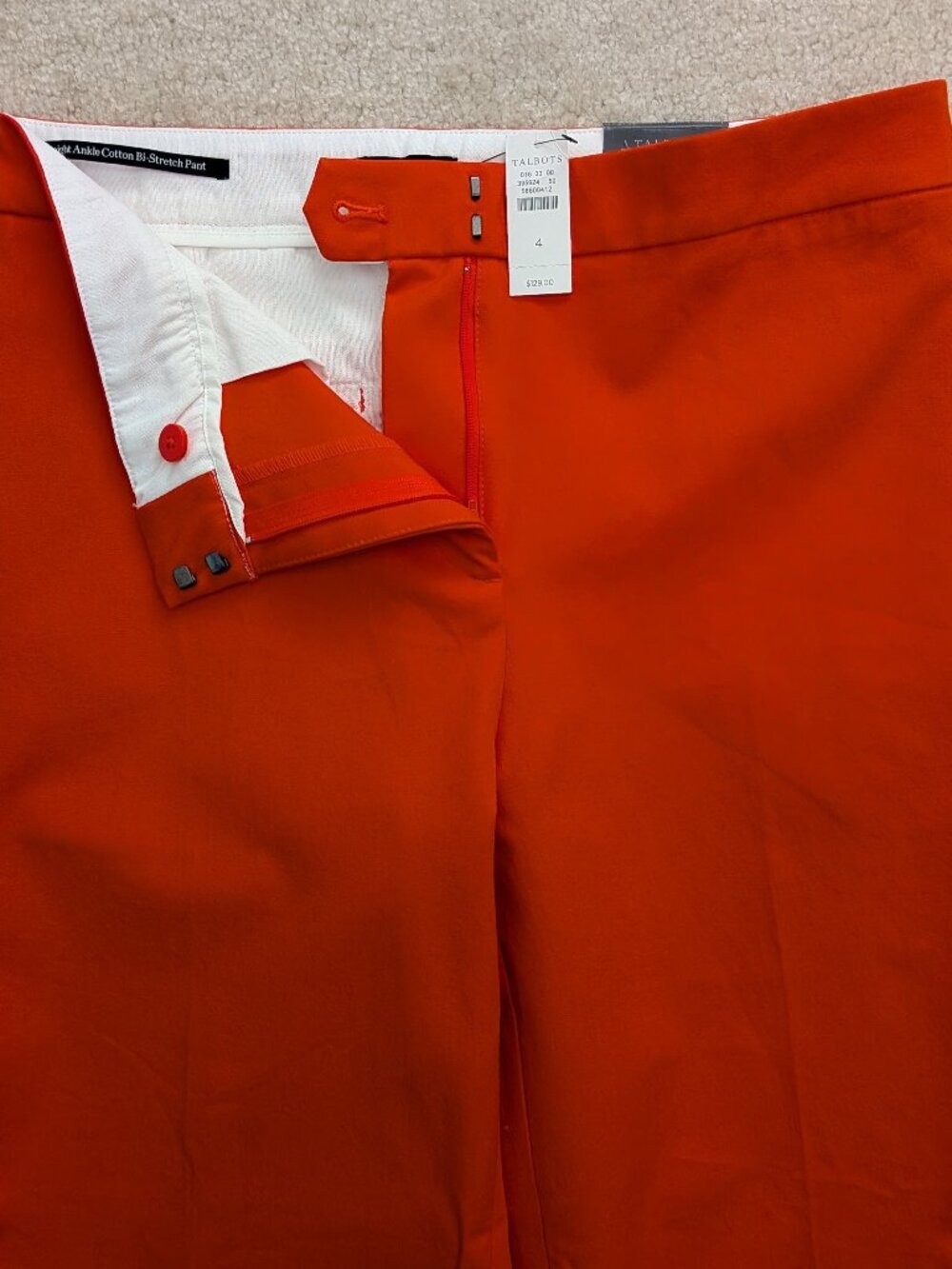 NWT Talbots straight orange pants 4 - Picture 3 of 12